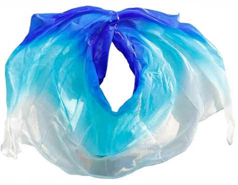 GSCLZ Schals Seide Bauchtanz Requisiten Schleier Frauen Tanz Zubehör Schleier Handgefärbt 200/250cm Bauchtanz Schleier Bauchtanz Schleier Halbrund (Color, Size : 300x114cm)
