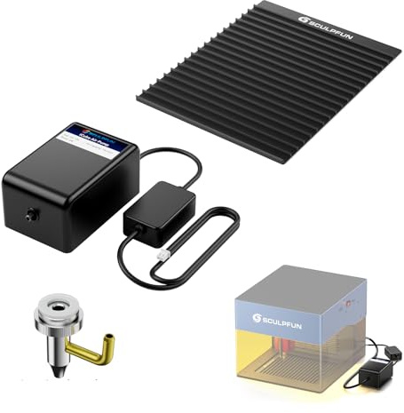 SCULPFUN iCube Pompe à air et table de travail en nid d'abeille pour iCube 3 W / iCube Pro 5 W / iCube Pro Max 10 W Machine de gravure laser Machine de découpe laser Protection de bureau Faible bruit