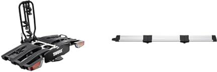 Thule EasyFold XT Fahrradträger für Anhängerkupplung 3 Fahrräder schwarz & Easyfold Xt Loading Ramp Laderampe Aluminium Aluminum One-Size