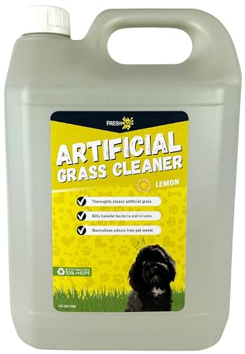 FRESH 365 Lemon Artificial Grass Cleaner 5 Litres - Dog Safe, Pet Disinfectant, Urine and Waste Cleaner, Turf & Lawn Deodoriser (1)
