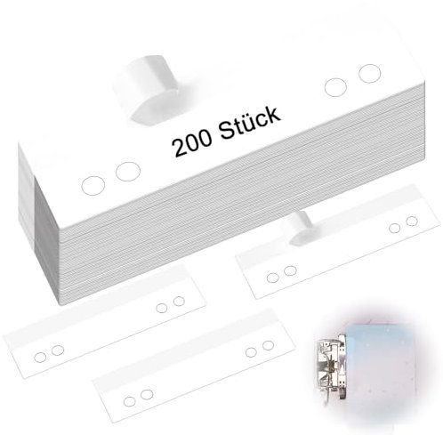 200 Stück Heftstreifen Selbstklebend 105×30 mm Abheftstreifen Klebend Heftstreifen Kunststoff Heftstreifen 4 Loch Abheftvorrichtung Transparent Fur Bildern Zeichnungen