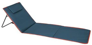 Rocktrail Campingmatte mit Rückenlehne zusammenfaltbar mit praktischer Tragetasche ca. 161 x B 53 x H 2,5 cm (Blau)