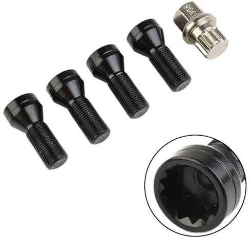Cttabkl Kompatibel Mit Mini Für Cooper Für R56 F55 R57 F57 R59 R58 M14x1,25 Schraube Stahlfelgen Verriegelungsbolzen M14x 1,25 M 12x1,5 Eichel-Radmutter 4 Stück Radschraubenmuttern(M12x1.5)