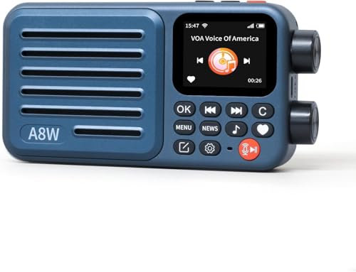 Choyong A8W - Receptor de radio inteligente portátil por Internet WIFI/4G, altavoz con FM, tarjeta Micro-SD, radios para todo el mundo, para el hogar con WiFi, radio digital, choyoung