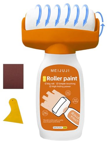 Small Roller Paint Brushes - Wall Repair Rolling Brush, Wall Touch Up Paint Brush | 2 in 1 Wall Paint Roller Brush Set with Paste, Crack, Chip, Graffiti Multi-functional Paint Roller Brush Tool Set