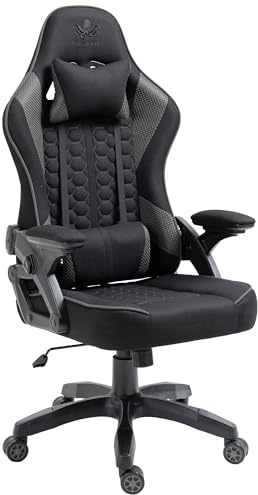 KRAKEN CHAIRS Sedia Gaming Tessuto Traspirante - Grafite Poltrona Gaming Ergonomica Con Cuscino Lombare, Poggiatesta, Braccioli 2D E Dondolo, Sedia Ufficio Con Schienale 120°, Portata 130 kg