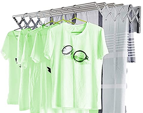 Aioneer An Der Wand Montierter Kleiderbügel, Platzsparender Wäscheständer, Einziehbarer Wäscheständer, Faltbarer Handtuchhalter, Zusammenklappbarer Wäscheständer Für Den Balkon,