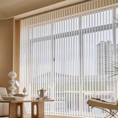 HDEYRSX Lamellenvorhang Auf Maß Vertikaljalousie Verdunkelungsgardine Blickdicht Lichtdurchlässig Jalousie Tür Fenster Lamellen Rollo Schiebegardine,mit Zubehör (60cm x 150cm)