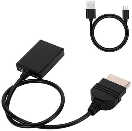 Hanprmeee Xbox to HDMI Converter Adapter, Supports 1080P, Includes Micro USB Power Cable for Original Xbox Console (1Pack)