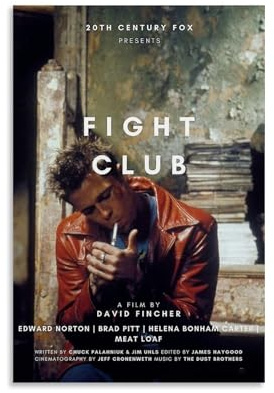 Fight Club Poster Classic Movie Vintage Cover Für Zimmer, Ästhetische Leinwand-Wandkunst, Schlafzimmer-Dekor Poster 12x18inch(30x45cm)