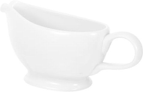 Alipis Salsiera Porcellana Bianca Ergonomico Contenitore Versatile per Salsa Carne e Latte Design Unico Forma Barca per Ristoranti e Speciali