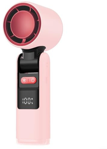 Opatiny Ice Cool Mini ventilateur USB compact avec écran numérique 100 vitesses de voyage léger pour refroidissement personnel (rose)