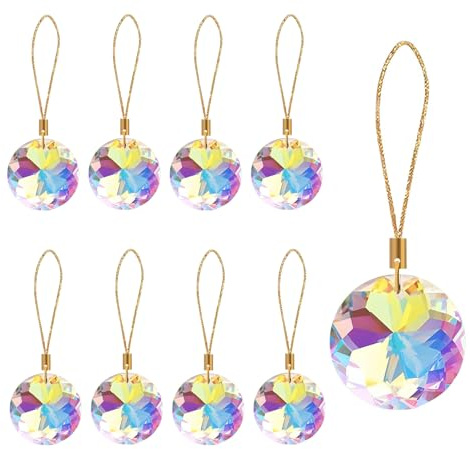 12 Stück Kristall Weihnachtsbaumschmuck Weihnachten Deko Kristall Glücksbringer Hochzeit Konfirmation Anhänger Deko