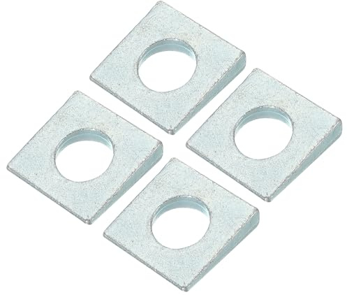 PATIKIL Rondelle Quadrate Smussate M18, 4 Pezzi Spessore Da 3 A 9mm Rondelle A Cuneo Zincate Per Livellamento In Acciaio Al Carbonio, Bianco