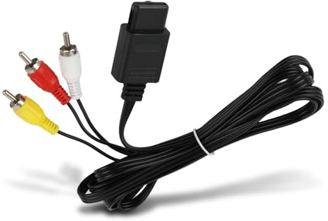 Jecdfs Kabel für N64 und SNES - Stereo Audio Video RCA Kabel, 1.75m (5.8ft) für Hochauflösende Bild- und Tonqualität – für Fernseher und Monitore