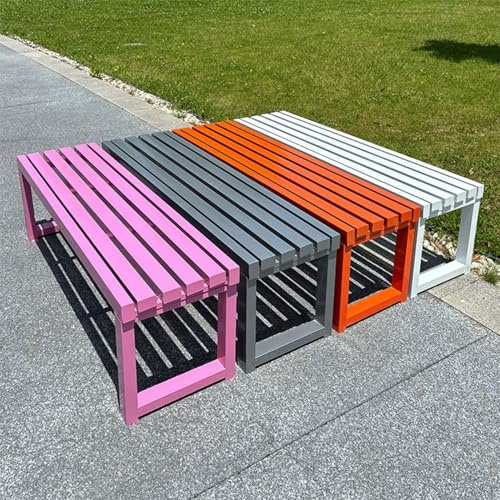 Generisch 2 Sitzer Gartenbank Wetterfest,Metall Sitzbank,Parkbank,Balkonbank für Garten,Outdoor,Terrasse,400kg Belastbar,100/120/150/180 cm(Weiß,120 cm)