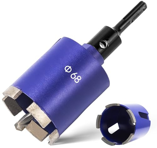 ITSOGOO 68mm Diamant Dosensenker,Dosensenker Kernbohrkrone met M16 SDS Plus Adapter+Zentrierbohrer,Diamant Bohrkrone Dosen-Bohrer von Elektro-Unterputzdosen in Mauerwerk,Beton,Kalksandstein,Ytong
