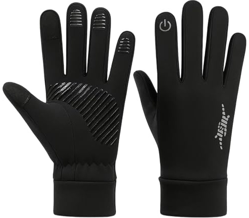 DqiUnaX Laufhandschuhe Herren, Sport Handschuhe Herren, Dünne Handschuhe Schwarz, Laufhandschuhe Damen, Sport Hand Schuhe Damen, Größe L