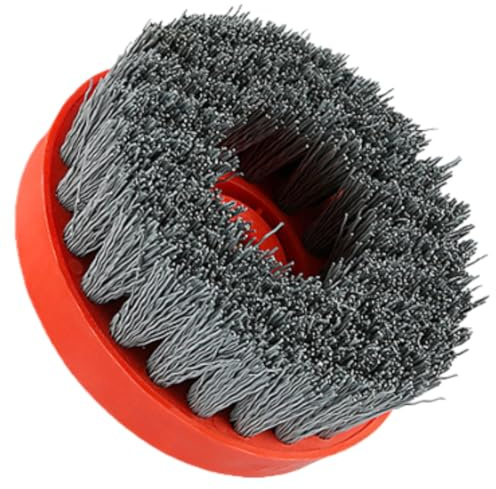 MiJunHD 4inch Angle Grinder Cleaning Brush Nylon Silicone Carbide Circular Antique Abrasive Brush Stone Polishing for Granite Marble(M14 Thread, Grit 2000)