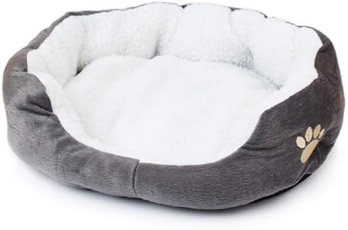 Yanxinyu Katzenbett und Hundehöhle aus verdickter PP-Baumwolle, geeignet für Haustiere bis 3 kg, Grau