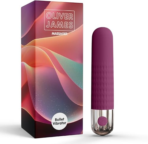 Mini vibratore bullet di Oliver James – Ricaricabile, impermeabile, 10 modalità di piacere, silicone sicuro, sex toy discreto per donne, 9,6 × 1,8 cm (Viola di mezzanotte)