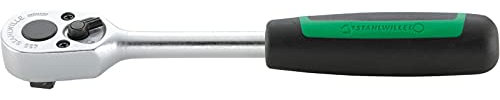 STAHLWILLE 435 l 3/8 Ratsche mit Kugelarretierung, Länge: 193 mm l ergonomischer 2-K-Griff l 30 Zähne l Made in Germany