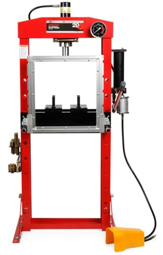 AFF 20 Ton Hydraulic Shop Press - Dual Air Motor, 7-Position Bed Height, Polycarbonate Shield - Super Duty (Multiple Capacities Available)