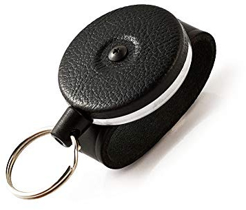 KEY-BAK 0481-819 KB 481 Rouleau à clés robuste en corde Kevlar avec dragonne en cuir Noir