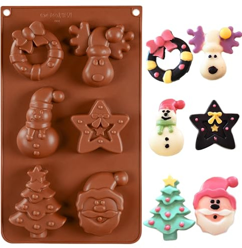 FantasyDay 1 Stück Weihnachten Silikon Backformen, Antihaftbeschichtet Silikon Kuchenform Muffinbackformen Brotbackform Backform Kasten für Muffin Kuchen Pudding Gelee - Hochwertige Silikonbackform
