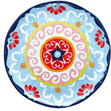 Thun Rose & Tulipani - Piatto Rotondo Multicolore - Serie Nador - Set Piatti, Servizio Piatti - Melamina - Ø 32; h2 cm