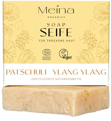 Meina Naturkosmetik - Seife mit Patschuli und Ylang-Ylang (1 x 100 g) 100% natürliche, vegane, handgemachte Bio Naturseife - Körperpflege und Gesichtspflege