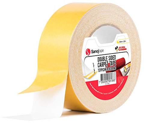 Sanojtape Originale Nastro Biadesivo Tappeti 50mm x 25m Nastro per Moquette Ultra Resistente & Extra Forte