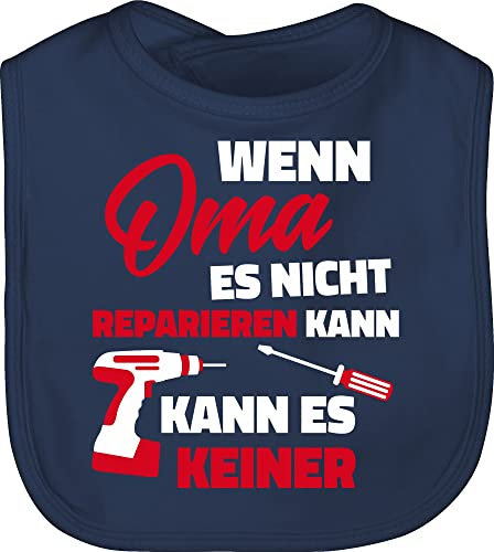 Baby Lätzchen - Sprüche - Wenn Oma es nicht reparieren kann - Unisize - Navy Blau - lustige babysachen spruch schlabberlatz babykleidung mit süßen sprüchen spruche latz geschenke zur geburt