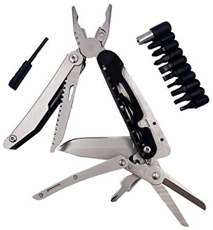 SXFJF Multitool Pinze, Pieghevoli Pinze Kit di Campeggio Esterna Attrezzi per Sopravvivenza Multitool Tactical Pinze in Acciaio Inox, per Emergency,A