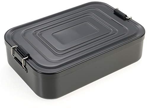 TROIKA Unisex – Erwachsene Lunchbox schwarz Brotdose XL