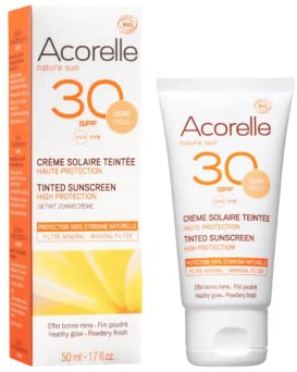 ACORELLE CREMA FACIAL color gold SPF30 – crème visage confortable pour une peau douce et apaisée, offre une sensation de confort durable tout au long de la journée, contenance 50 ml et convient à ceux