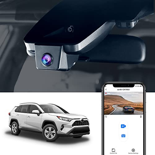 Fitcamx Dashcam lämplig för Toyota RAV4 2021 2020 5th Generation (XA50) LE Limited Premium XLE TRD Hybrid Prime XSE SE, OEM 4K Bilkamera WiFi, UHD mörkerseende, G-sensor, loop inspelning, 64 GB kort