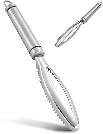 sinzau Fischschupper, 304 Edelstahl Fachmann Fischschaber, Küchenhelfer Fish Scaler Scraper, Fisch Entschupper