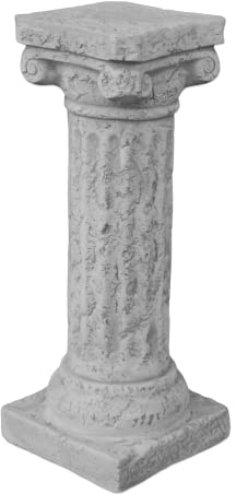 gartendekoparadies.de Antike korinthische Säule, Steinsockel, H. 64 cm, Stellfläche Oben 20 x 20 cm, 38 kg, Grau, frostsicher aus Steinguss für Außenbereich
