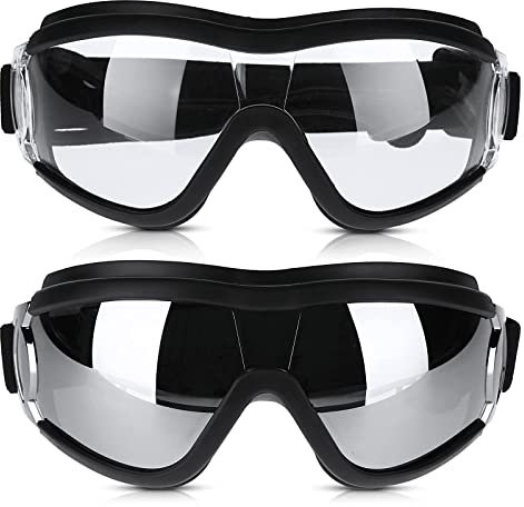 PJDDP Hundebrille UV Wasserdicht Winddicht Einstellbar Hunde Sonnenbrille Mode Hunde Schutzbrille Haustierschutzbrille Für Mittelgroße Und Große Hunde 2 Stück