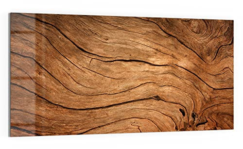 DEQORI Glas-Magnettafel | 100x50 cm groß | Motiv Detaillierte Holzmaserung | Memo-Board aus Glas | Magnetboard inkl. Magnete, Stift & Tuch für Küche & Büro | Tafel magnetisch & beschreibbar