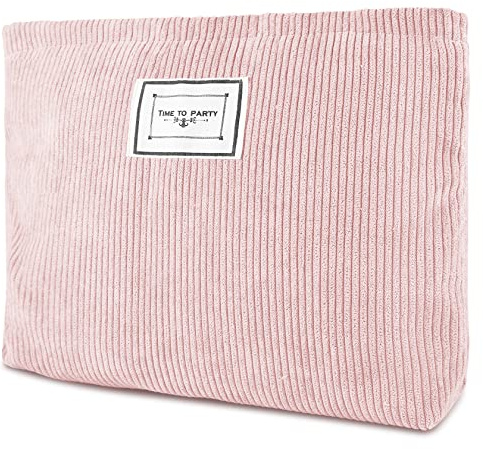 Kulturtasche Kosmetiktasche Cord Waschtasche Makeup Organizer Damen, Rosa | Cord-Kosmetiktasche Multifunktionaler Reisen Kulturtasche für Damen Mädchen