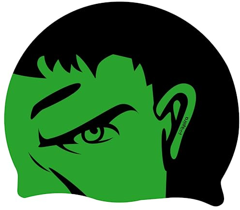 IMSPIRA Gorro Natacion Silicona Adulto Nino superheroe Verde Gorro Piscina Unisex Entrenamiento intensivo Gorros Piscina Divertidos Deporte acuatico Waterpolo aquagym Accesorios Junior Extra