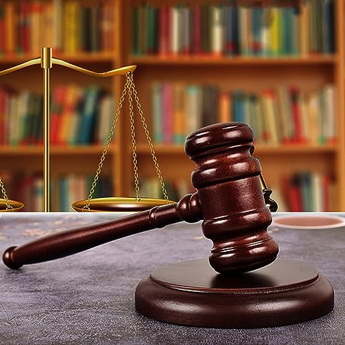 Auktionshammarset i trä, domare hammare och resonansblock, premium trä gavel perfekt för advokater, domare, auktionsförsäljning, möten, företag, studenter, spel