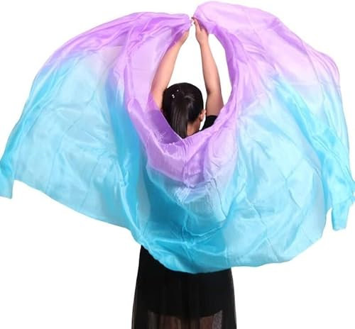 Tanztücher, Bauchtanz-Seidenschal, echte Seide, Bauchtanz-Schleier, Bauchtanz-Zubehör, Handschal, Tücher, individuell gestaltete Bauchtänzerin, Bühnenperformance-Requisite (Farbe: Weiß, Rot, Größe: 25