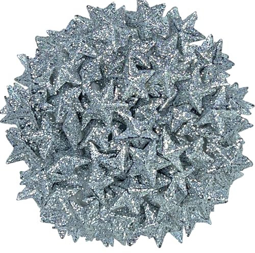MIJOMA Decorazione 3D con stelle glitterate sparse - decorazione da tavola per occasioni festive, Natale, compleanni, matrimoni, Capodanno - stelle sparse per decorazione e artigianato (dimensioni: 2