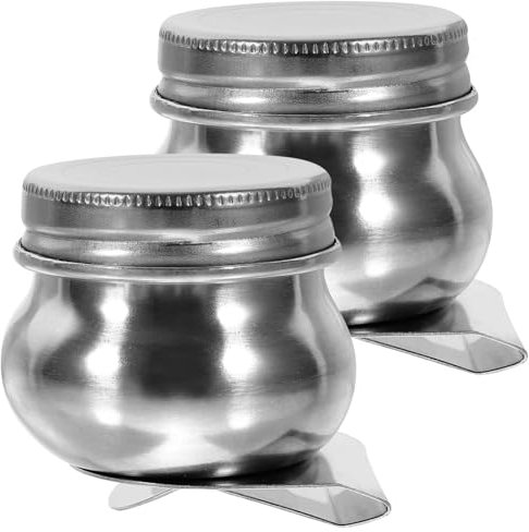 Operitacx 2stücke Farbpalettenbecher Aus Edelstahl Mit Deckel Ölgemälde Tasse Malbedarf Behälter Zum Reinigen Der Farbe Palettenbecher Für Künstler Ölfarben Wasserfarben
