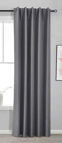 Gardinenbox Premium Verdunkelungsvorhang HxB 245x140 cm Dunkelgrau »Boston Dark« 100% Verdunkelung mit Multibandaufhängung, 2023600
