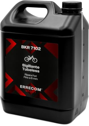 Errecom BKR 7102 Líquido Sellante para Bicicletas Tubeless, Fórmula de Látex Sintético Ultraligero para Pinchazos de hasta 6 mm, Extraíble con agua, Bidón de 5 L
