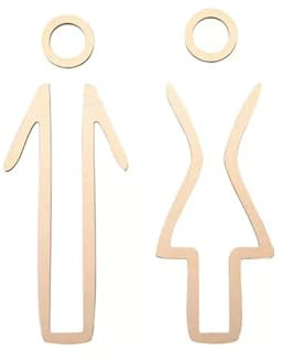 Toilettenschilder, Modernes Toilettenschild for Männer und Frauen, Badezimmertür-Beschilderung, Dekor for Büros, Geschäfte, Restaurants(Gold)